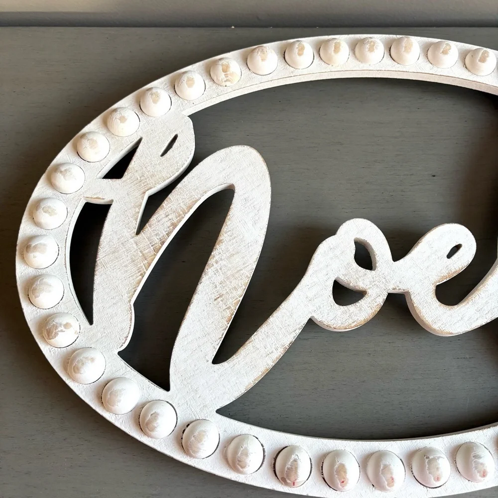Hobby Lobby Natural White Oval Noel Holiday Christmas Wall Decor 14